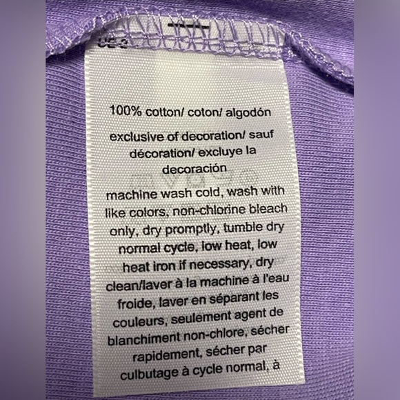 TOMMY HILFIGER COTTON T-SHIRT V-NECK WOMEN SHORT SLEEVES PURPLE COLOR SIZE 3X - Picture 7 of 7